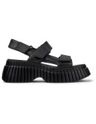 Camper Sandale de piele cu velcro si aspect masiv BCN 22077 - Negru