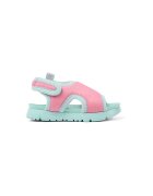 Camper Sandale din material textil cu velcro - Roz/Verde menta