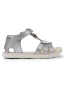 Camper Sandale din piele cu inchidere velcro Miko 711 - Argintiu