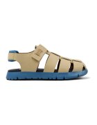 Camper Sandale fisherman de piele cu velcro - Bej/Albastru