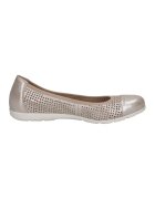 Caprice Balerini de piele cu design cu decupaje - Maro taupe deschis
