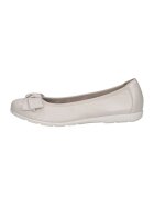 Caprice Balerini de piele cu funda - Maro taupe deschis