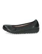 Caprice Balerini de piele cu varf rotund - Negru stins
