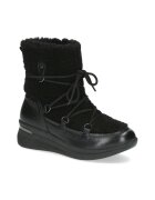 Caprice Ghete dama - casual - piele naturala si textil - negru