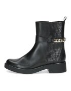 Caprice Ghete din piele cu aspect de piele de crocodil - Negru
