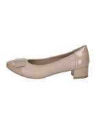 Caprice Pantofi de piele cu toc masiv - Maro deschis