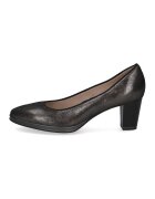 Caprice Pantofi din piele cu toc bloc - Gri inchis