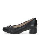 Caprice Pantofi din piele cu toc kitten si varf patrat - Negru
