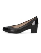 Caprice Pantofi din piele si piele ecologica cu aplicatie cap-toe si toc kitten - Negru