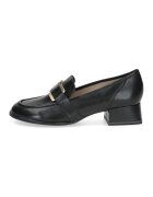 Caprice Pantofi loafer din piele cu toc bloc - Negru