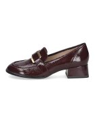 Caprice Pantofi loafer din piele cu toc bloc - Visiniu