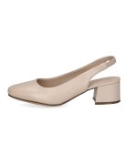Caprice Pantofi slingback din piele cu toc masiv - Bej