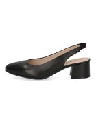 Caprice Pantofi slingback din piele cu toc masiv - Negru stins