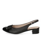 Caprice Pantofi slingback din piele si piele ecologica - Negru