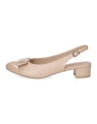 Caprice Pantofi slingback din piele si piele ecologica - Roz pal