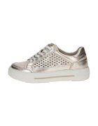 Caprice Pantofi sport flatform de piele cu segmente perforate - Auriu