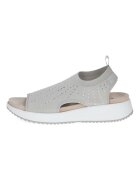 Caprice Sandale slip-on din material textil - Gri deschis/Argintiu