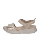 Caprice Sandale wedge cu velcro - Maro taupe deschis