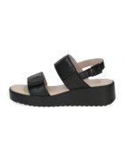 Caprice Sandale wedge de piele cu velcro - Negru