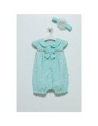 CARAMELL Salopeta cu bentita - maneca scurta - verde - TK7070V - Alb