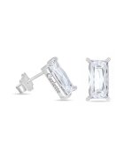 Carlette Cercei din otel inoxidabil hipoalergenic cu piatra zirconia - placati cu rodiu Crystal Glam