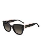 Carolina Herrera Ochelari de soare patrati cu logo - Negru/Roz pal