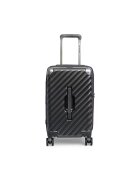 CarryOn Troler cabina extensibil Trunk - policarbonat - 56x26x24 cm - bagaj de mana - cifru TSA - 4 roti cu suspensii - negru - 56 cm
