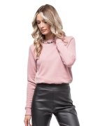 CASA DE MODA VIGO Bluza de trening cu pietre la decolteu Myra - Roz