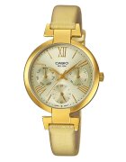 Casio Ceas auriu cu functii multiple si curea de piele LTP