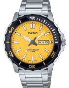 Casio Ceas barbatesc Standard - cadran galben - inox - rezistent la apa 100m - 45.6x10.4mm