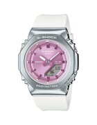 Casio Ceas sport G-SHOCK GM-S2110-7A6ER - roz - 40mm - curea cauciuc alb - rezistent la apa 20 ATM