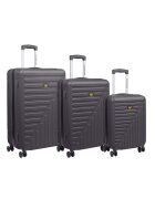 Caterpillar Set 3 trolere Rockford - 35L - 59L - 92L - 4 roti duble cu rotatie 360° - ABS - negru