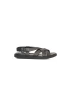 Cerruti 1881 Sandale de piele cu barete multiple si catarama - Negru