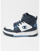 Champion Pantofi sport mid-cut de piele ecologica cu banda velcro - Albastru azur/Alb optic/Bleumarin