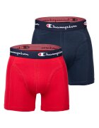 Champion Set de boxeri cu banda logo - 2 perechi - Rosu/Bleumarin
