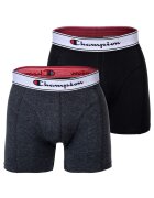Champion Set de boxeri cu logo - 2 perechi - Negru/Gri