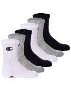 Champion Set de sosete lungi cu logo - 6 perechi - Alb/Negru/Gri