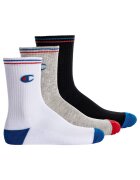 Champion Set de sosete lungi unisex - 3 perechi - Alb/Negru