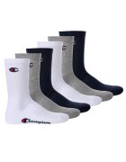 Champion Set de sosete lungi unisex - 6 perechi - Alb/Gri/Albastru