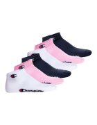 Champion Set de sosete pana la glezna unisex cu logo - 6 perechi - Alb/Roz/Albastru