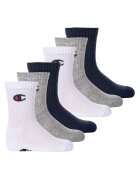 Champion Set de sosete scurte - 6 perechi - Alb/Gri/Albastru