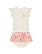 Champion Set tricou si pantaloni scurti fete 405117 - Bumbac - 98 CM - Bej