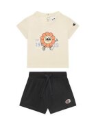 Champion Set tricou si pantaloni scurti fete 405117 - Bumbac - Bej - Bej