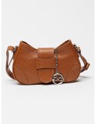 Chiara Canotti Geanta crossbody din piele cu inchidere cu clapa - Maro scortisoara