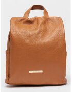 Chiara Canotti Rucsac de piele cu bareta detasabila cu model - Portocaliu inchis
