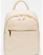 Chiara Canotti Rucsac de piele cu logo - Bej deschis