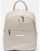 Chiara Canotti Rucsac de piele cu logo - Gri deschis