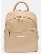 Chiara Canotti Rucsac de piele cu logo - Maro taupe