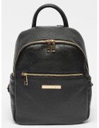 Chiara Canotti Rucsac de piele cu logo - Negru