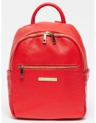 Chiara Canotti Rucsac de piele cu logo - Rosu vermillion